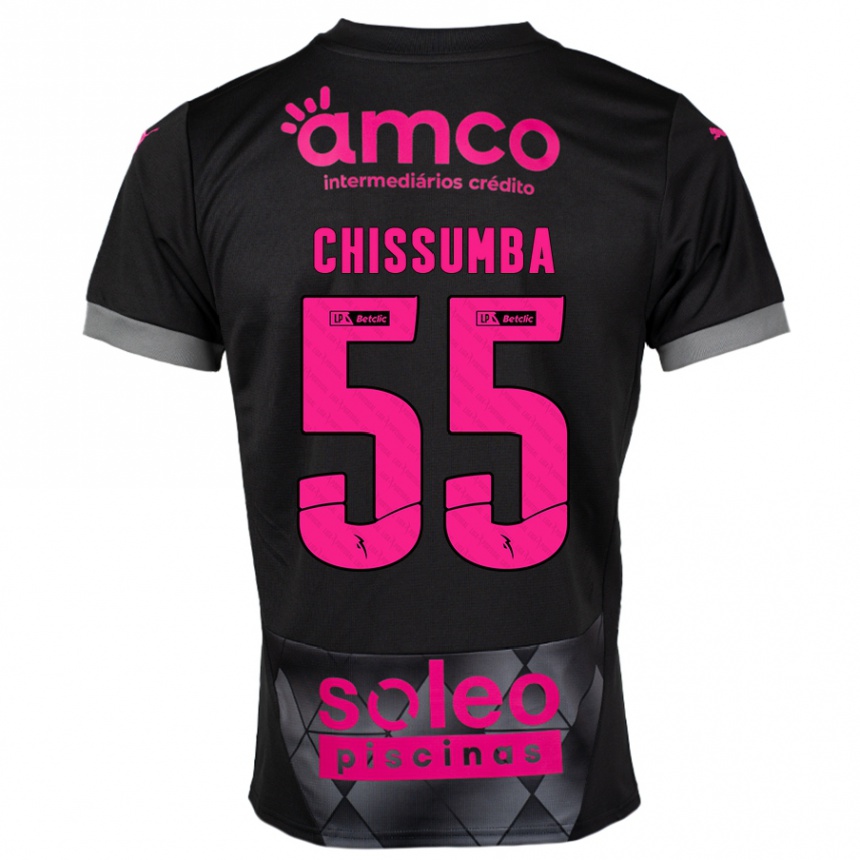 Niño Fútbol Camiseta Chissumba #55 Negro Rosa 2ª Equipación 2024/25 Argentina