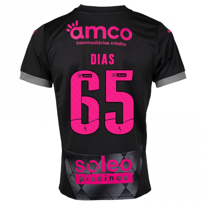 Niño Fútbol Camiseta Leandro Dias #65 Negro Rosa 2ª Equipación 2024/25 Argentina