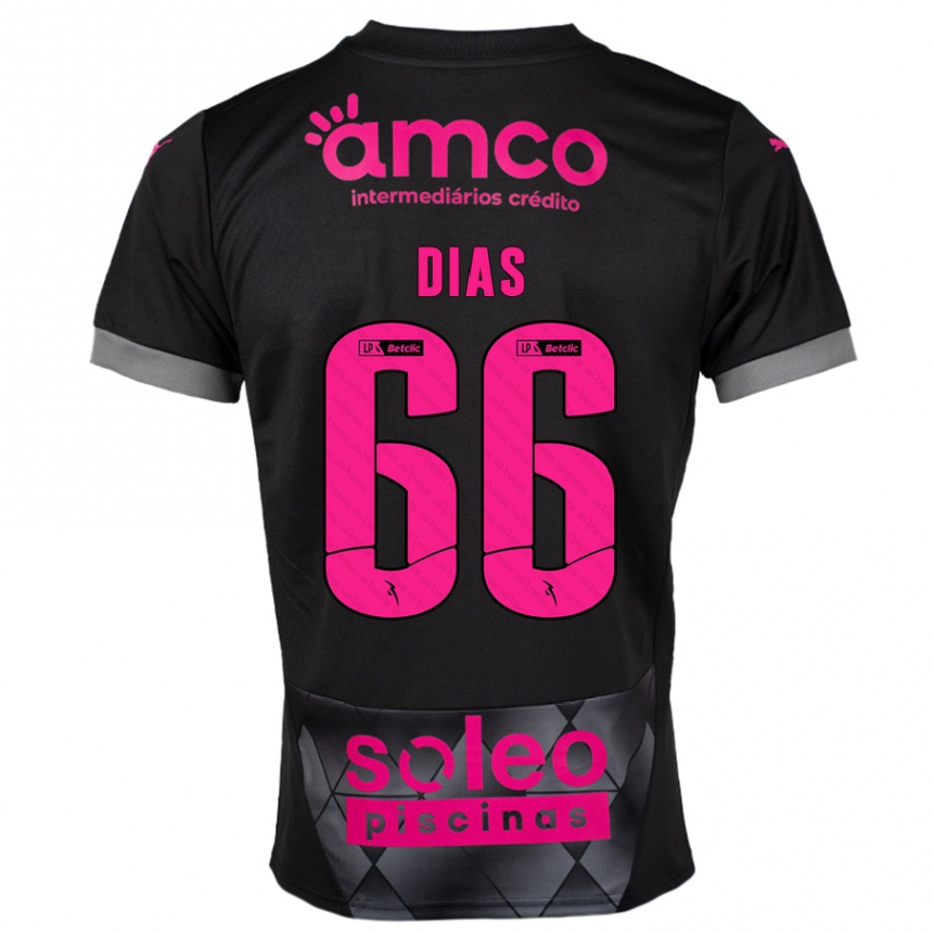 Niño Fútbol Camiseta Gonçalo Dias #66 Negro Rosa 2ª Equipación 2024/25 Argentina