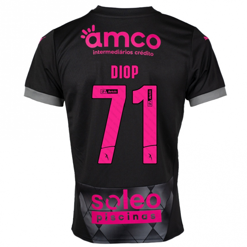 Niño Fútbol Camiseta Mamadou Diop #71 Negro Rosa 2ª Equipación 2024/25 Argentina