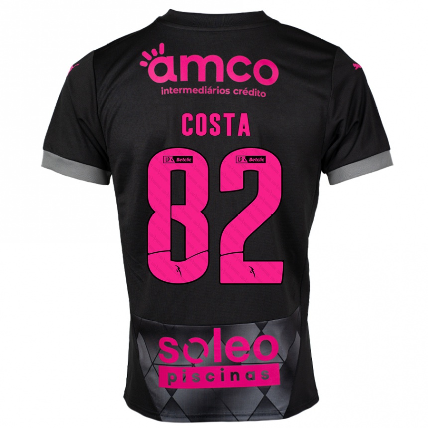 Niño Fútbol Camiseta Gui Costa #82 Negro Rosa 2ª Equipación 2024/25 Argentina