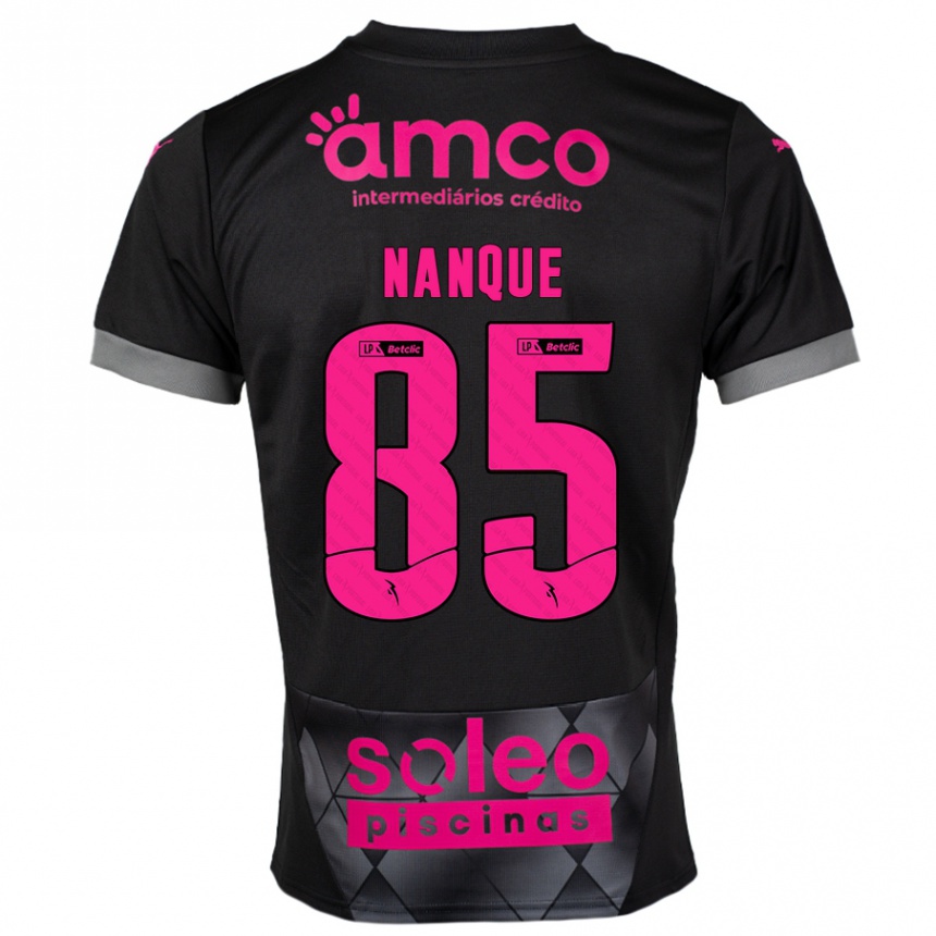 Niño Fútbol Camiseta Edgar Nanque #85 Negro Rosa 2ª Equipación 2024/25 Argentina