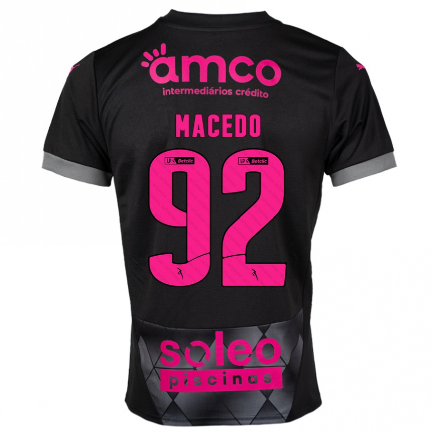 Niño Fútbol Camiseta Rodrigo Macedo #92 Negro Rosa 2ª Equipación 2024/25 Argentina