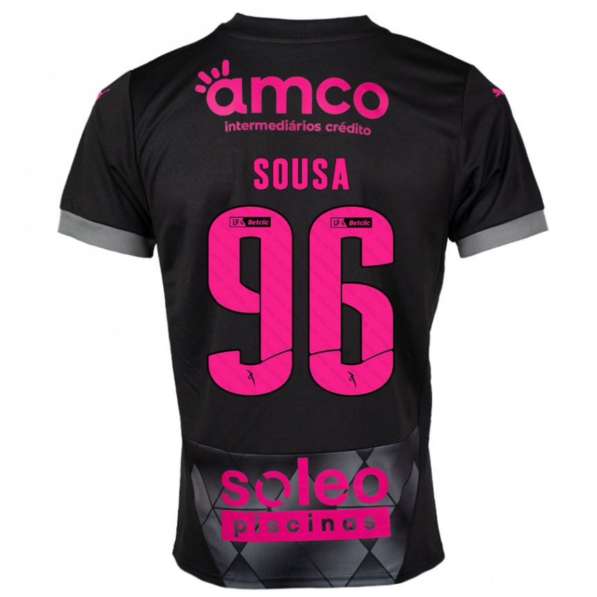 Niño Fútbol Camiseta Afonso Sousa #96 Negro Rosa 2ª Equipación 2024/25 Argentina