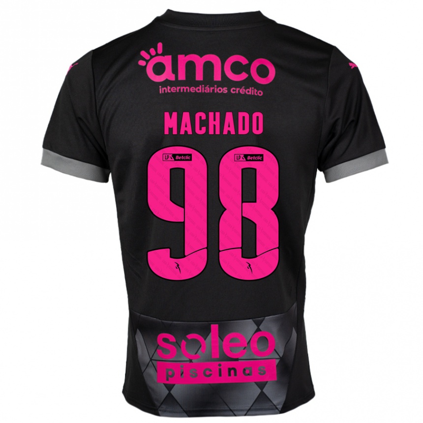 Niño Fútbol Camiseta Gonçalo Machado #98 Negro Rosa 2ª Equipación 2024/25 Argentina