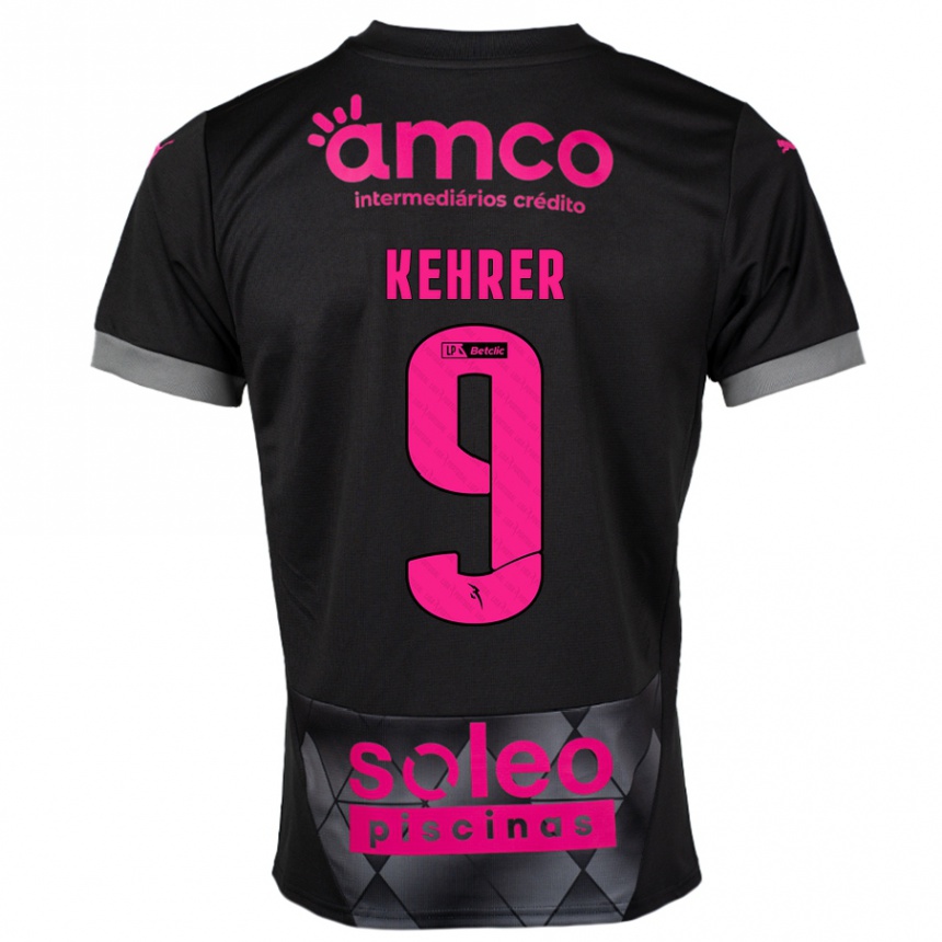 Niño Fútbol Camiseta Caroline Kehrer #9 Negro Rosa 2ª Equipación 2024/25 Argentina