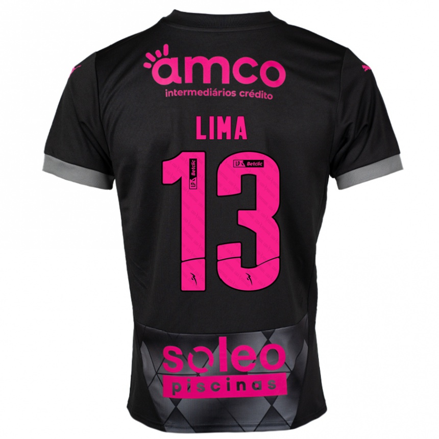 Niño Fútbol Camiseta Aline Lima #13 Negro Rosa 2ª Equipación 2024/25 Argentina