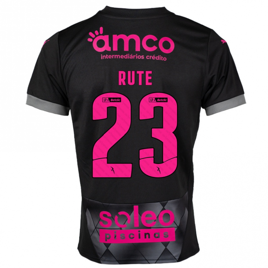 Niño Fútbol Camiseta Ana Rute #23 Negro Rosa 2ª Equipación 2024/25 Argentina