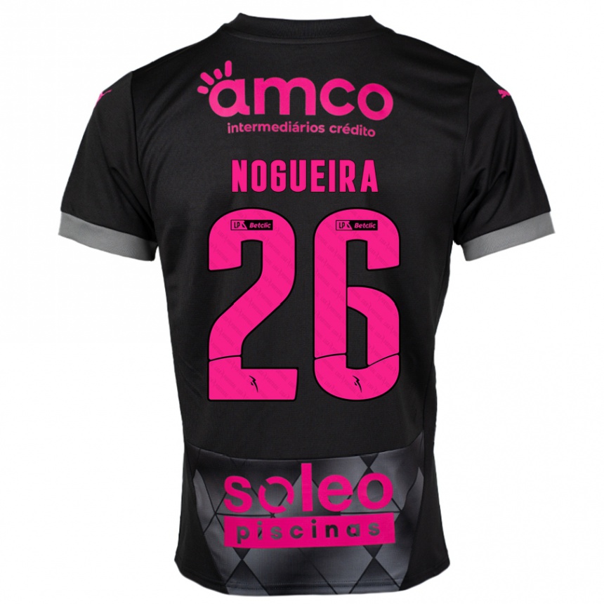 Niño Fútbol Camiseta Ana Nogueira #26 Negro Rosa 2ª Equipación 2024/25 Argentina