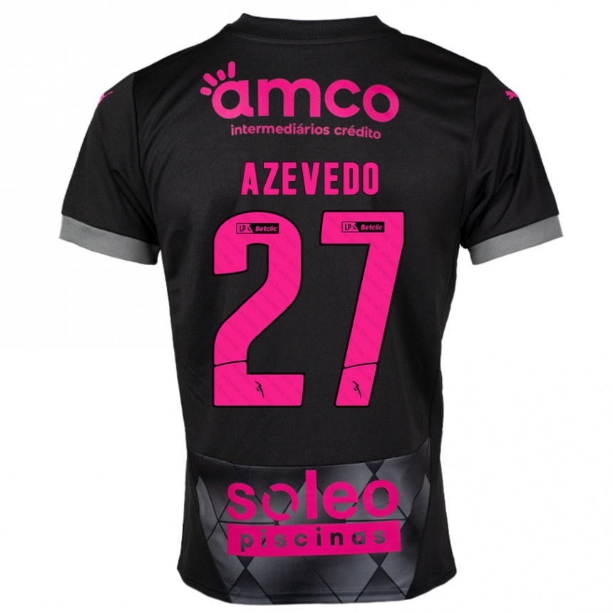 Niño Fútbol Camiseta Mariana Azevedo #27 Negro Rosa 2ª Equipación 2024/25 Argentina