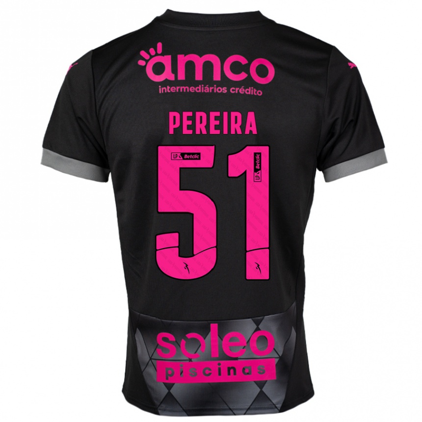 Niño Fútbol Camiseta Evy Pereira #51 Negro Rosa 2ª Equipación 2024/25 Argentina