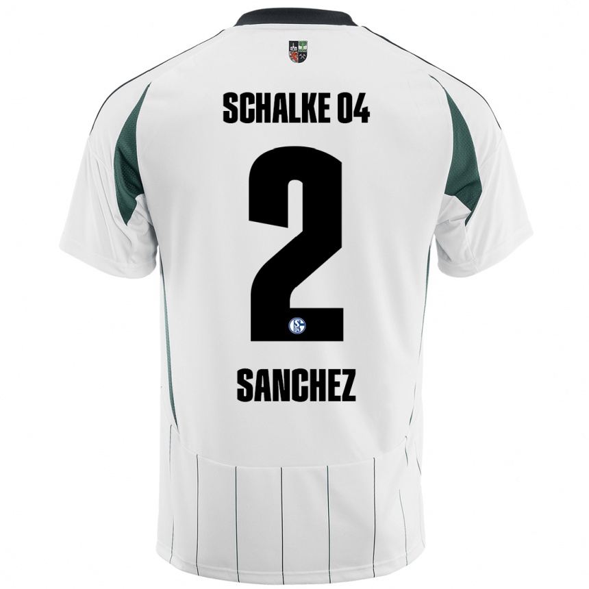 Niño Fútbol Camiseta Felipe Sánchez #2 Blanco Verde 2ª Equipación 2024/25 Argentina