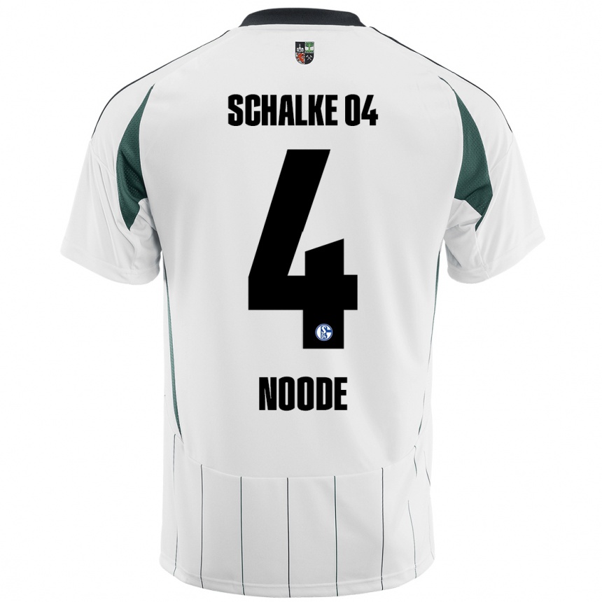 Niño Fútbol Camiseta Steve Noode #4 Blanco Verde 2ª Equipación 2024/25 Argentina