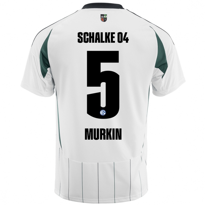 Niño Fútbol Camiseta Derry Murkin #5 Blanco Verde 2ª Equipación 2024/25 Argentina