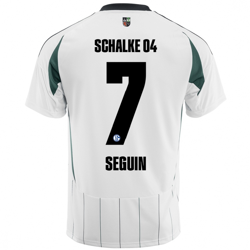 Niño Fútbol Camiseta Paul Seguin #7 Blanco Verde 2ª Equipación 2024/25 Argentina