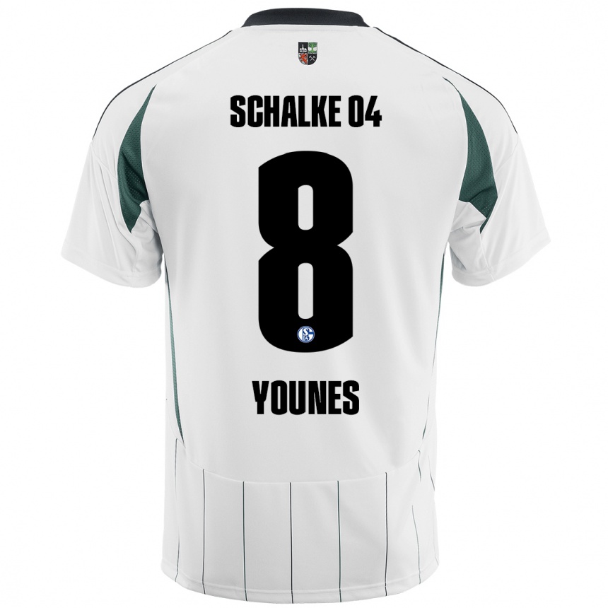 Niño Fútbol Camiseta Amin Younes #8 Blanco Verde 2ª Equipación 2024/25 Argentina