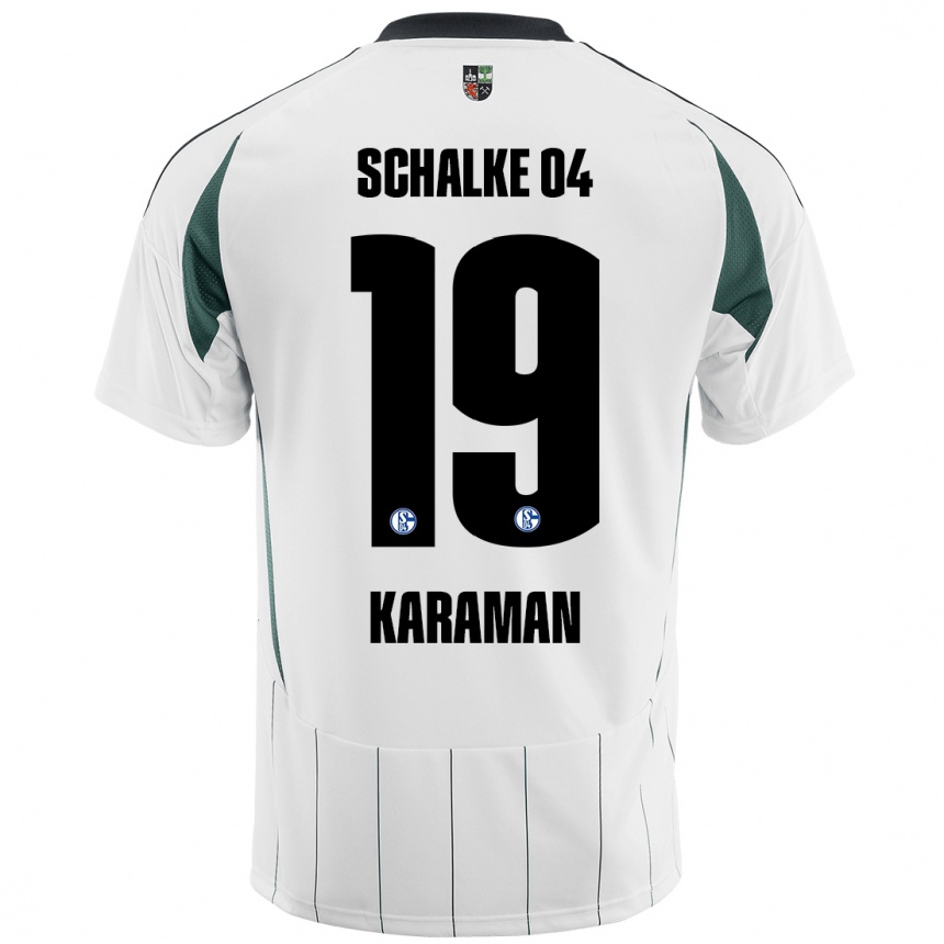 Niño Fútbol Camiseta Kenan Karaman #19 Blanco Verde 2ª Equipación 2024/25 Argentina