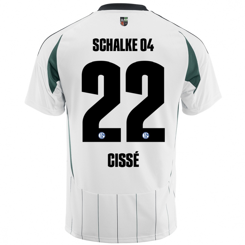 Niño Fútbol Camiseta Ibrahima Cissé #22 Blanco Verde 2ª Equipación 2024/25 Argentina