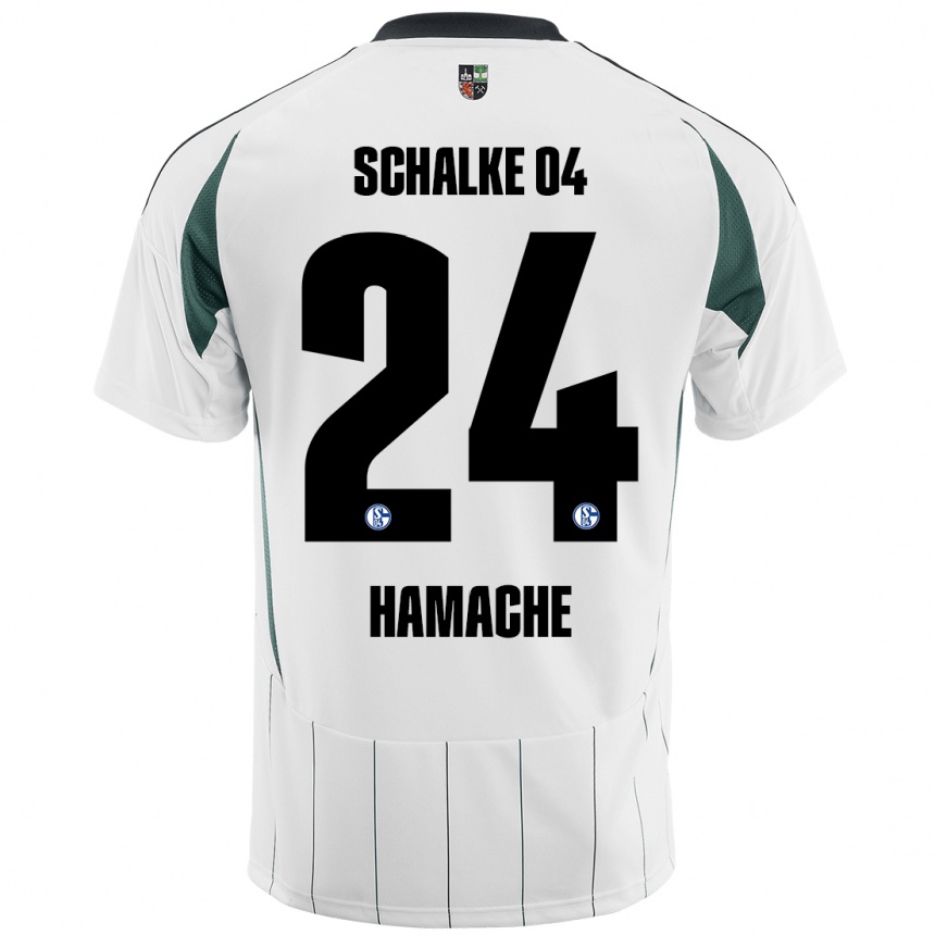 Niño Fútbol Camiseta Ilyes Hamache #24 Blanco Verde 2ª Equipación 2024/25 Argentina