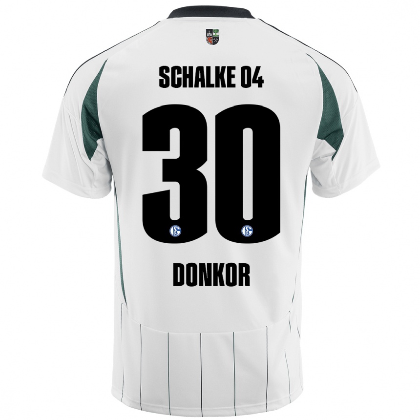 Niño Fútbol Camiseta Anton Donkor #30 Blanco Verde 2ª Equipación 2024/25 Argentina