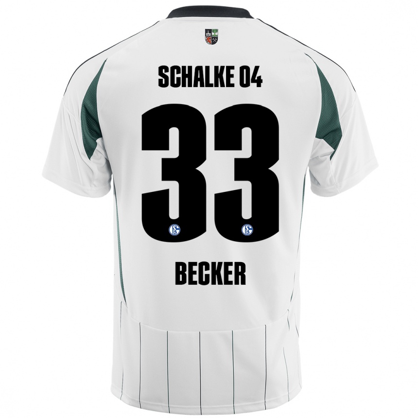 Niño Fútbol Camiseta Vitalie Becker #33 Blanco Verde 2ª Equipación 2024/25 Argentina