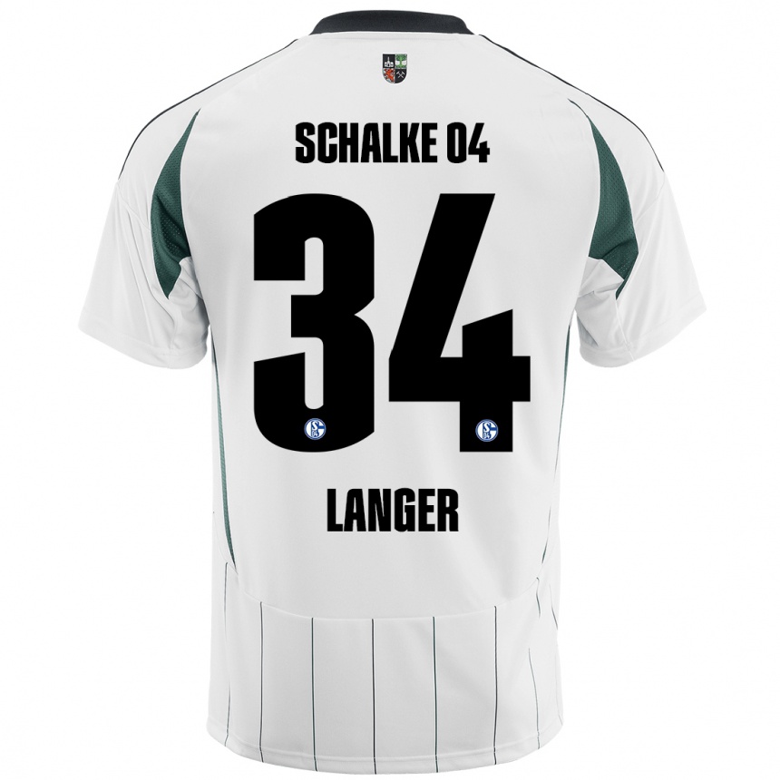 Niño Fútbol Camiseta Michael Langer #34 Blanco Verde 2ª Equipación 2024/25 Argentina