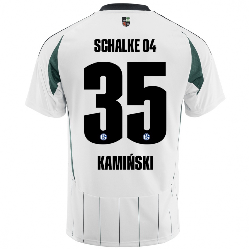 Niño Fútbol Camiseta Marcin Kaminski #35 Blanco Verde 2ª Equipación 2024/25 Argentina