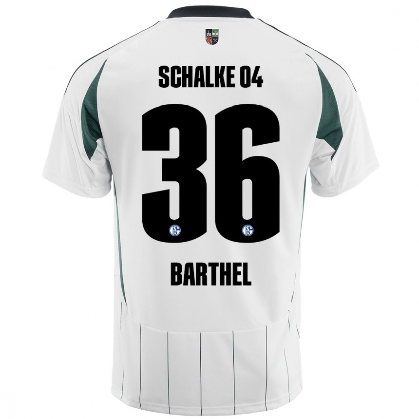 Niño Fútbol Camiseta Niklas Barthel #36 Blanco Verde 2ª Equipación 2024/25 Argentina