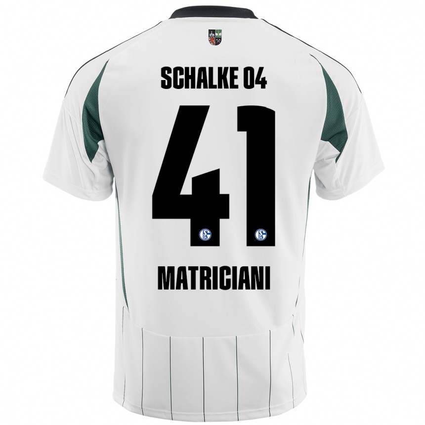 Niño Fútbol Camiseta Henning Matriciani #41 Blanco Verde 2ª Equipación 2024/25 Argentina