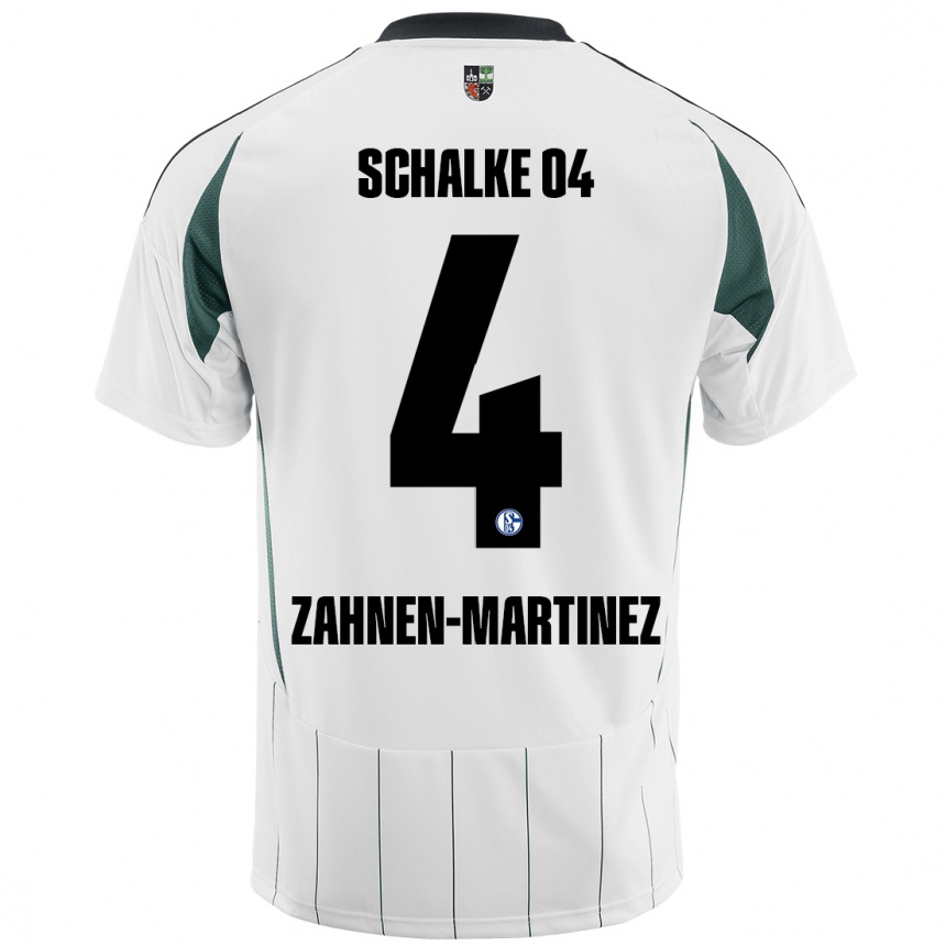 Niño Fútbol Camiseta Pablo Zahnen-Martinez #4 Blanco Verde 2ª Equipación 2024/25 Argentina