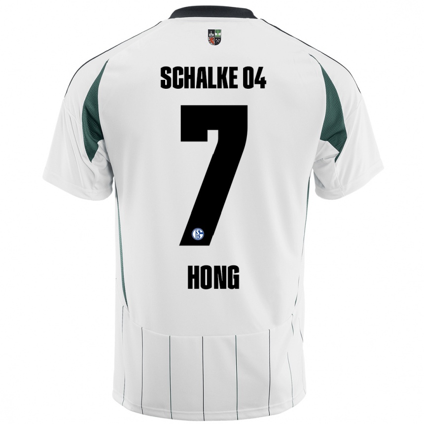 Niño Fútbol Camiseta Seok-Ju Hong #7 Blanco Verde 2ª Equipación 2024/25 Argentina