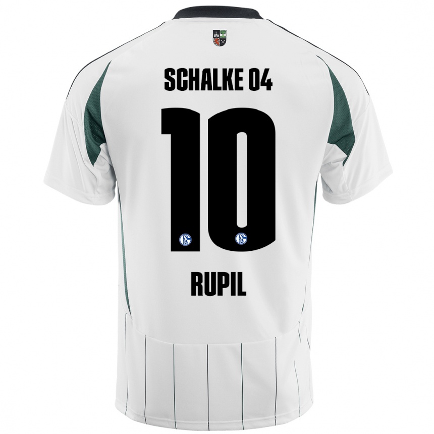 Niño Fútbol Camiseta Timothé Rupil #10 Blanco Verde 2ª Equipación 2024/25 Argentina