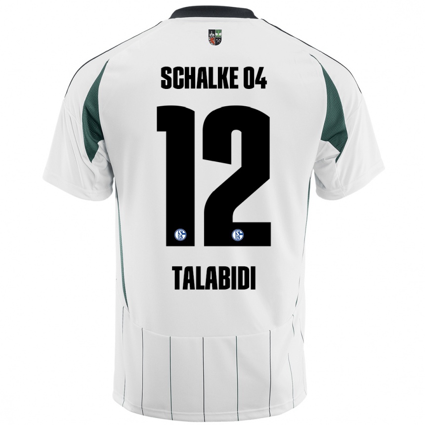 Niño Fútbol Camiseta Malik Talabidi #12 Blanco Verde 2ª Equipación 2024/25 Argentina