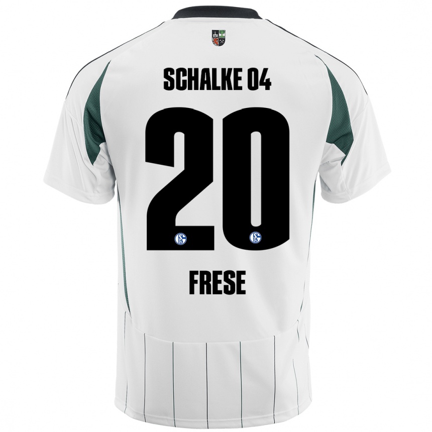 Niño Fútbol Camiseta Niklas Frese #20 Blanco Verde 2ª Equipación 2024/25 Argentina