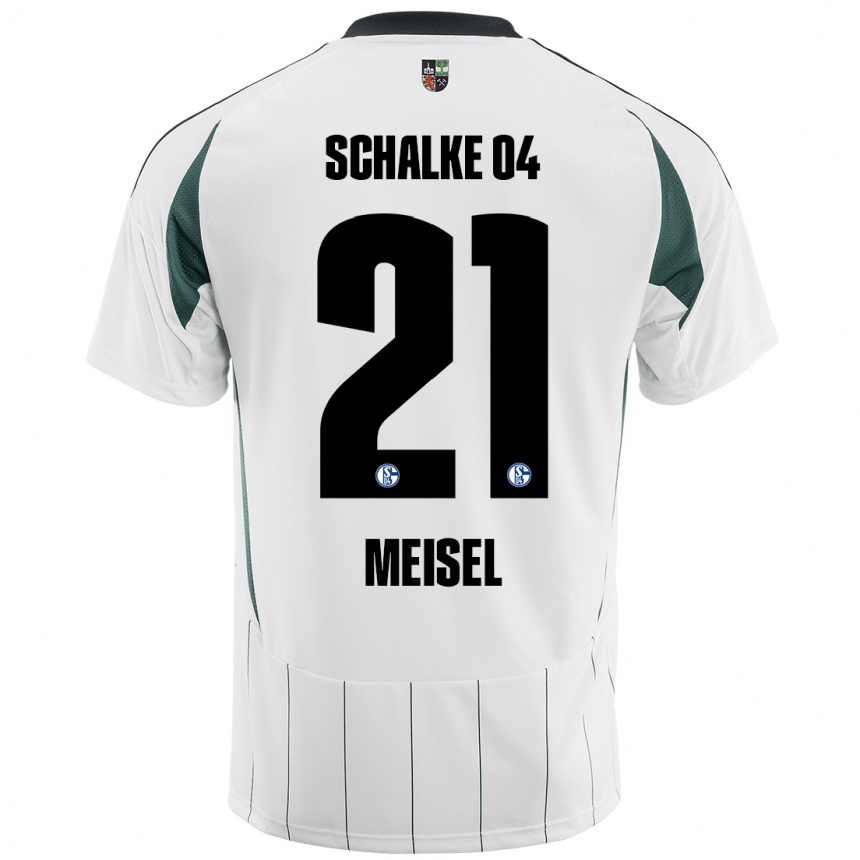 Niño Fútbol Camiseta Kelsey Meisel #21 Blanco Verde 2ª Equipación 2024/25 Argentina