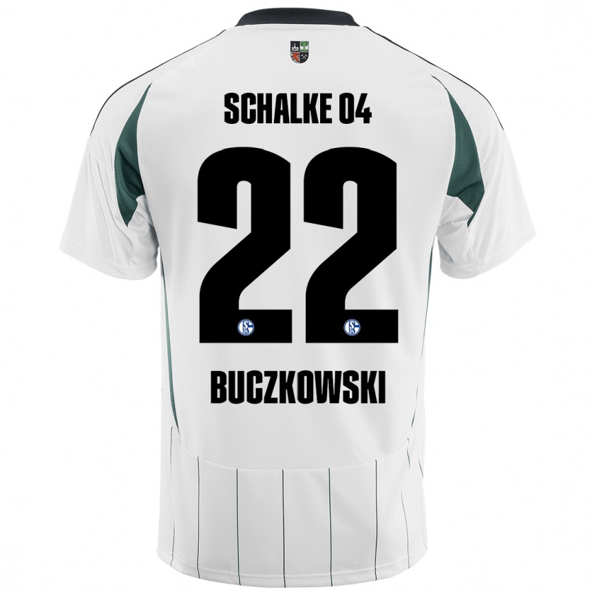 Niño Fútbol Camiseta Philip Buczkowski #22 Blanco Verde 2ª Equipación 2024/25 Argentina