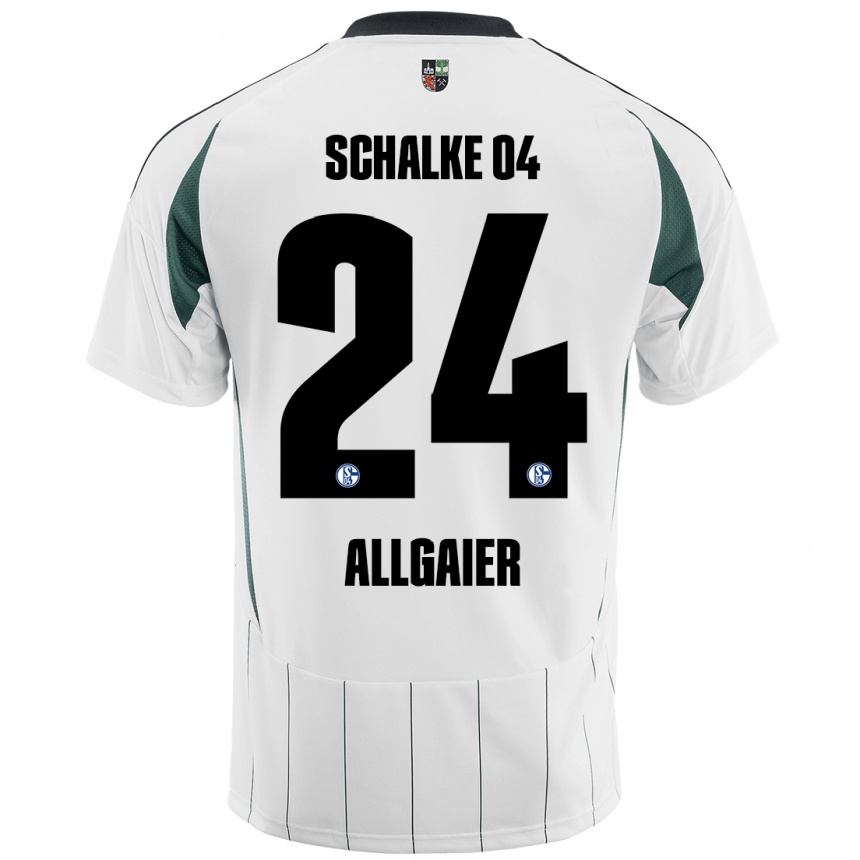 Niño Fútbol Camiseta Felix Allgaier #24 Blanco Verde 2ª Equipación 2024/25 Argentina