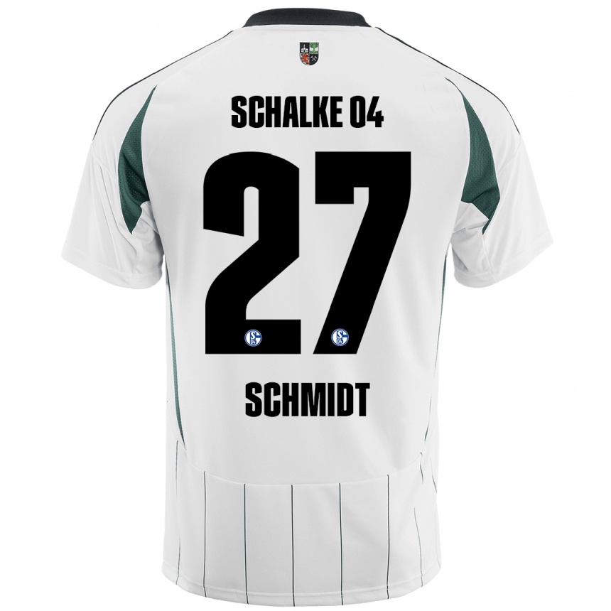 Niño Fútbol Camiseta Tim Schmidt #27 Blanco Verde 2ª Equipación 2024/25 Argentina