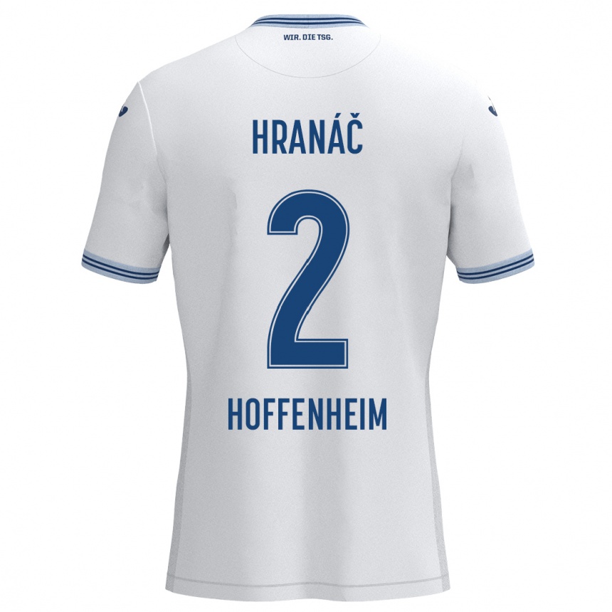 Niño Fútbol Camiseta Robin Hranac #2 Blanco Azul 2ª Equipación 2024/25 Argentina