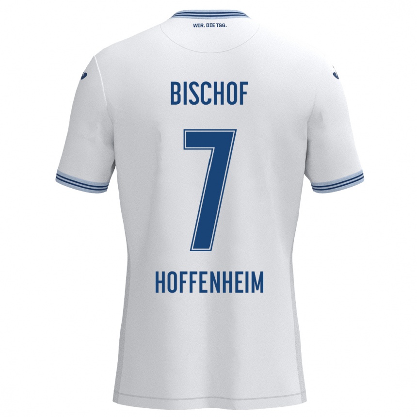 Niño Fútbol Camiseta Tom Bischof #7 Blanco Azul 2ª Equipación 2024/25 Argentina