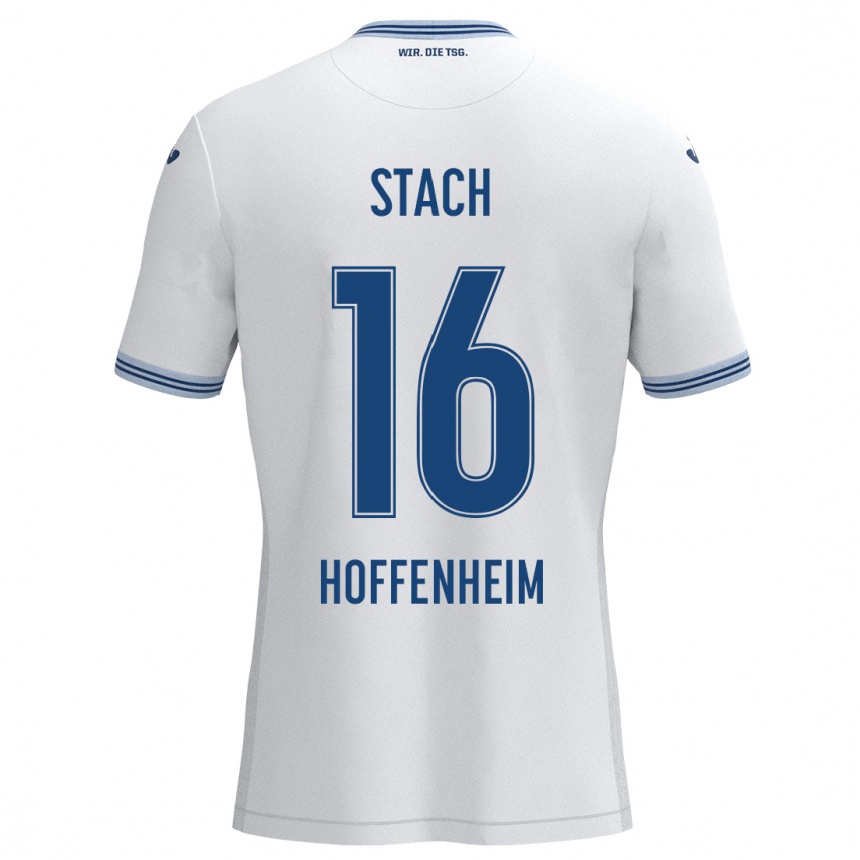 Niño Fútbol Camiseta Anton Stach #16 Blanco Azul 2ª Equipación 2024/25 Argentina