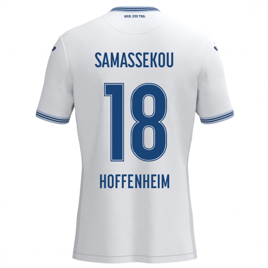 Niño Fútbol Camiseta Diadié Samassékou #18 Blanco Azul 2ª Equipación 2024/25 Argentina