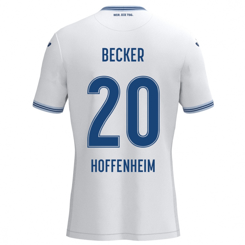 Niño Fútbol Camiseta Finn Ole Becker #20 Blanco Azul 2ª Equipación 2024/25 Argentina