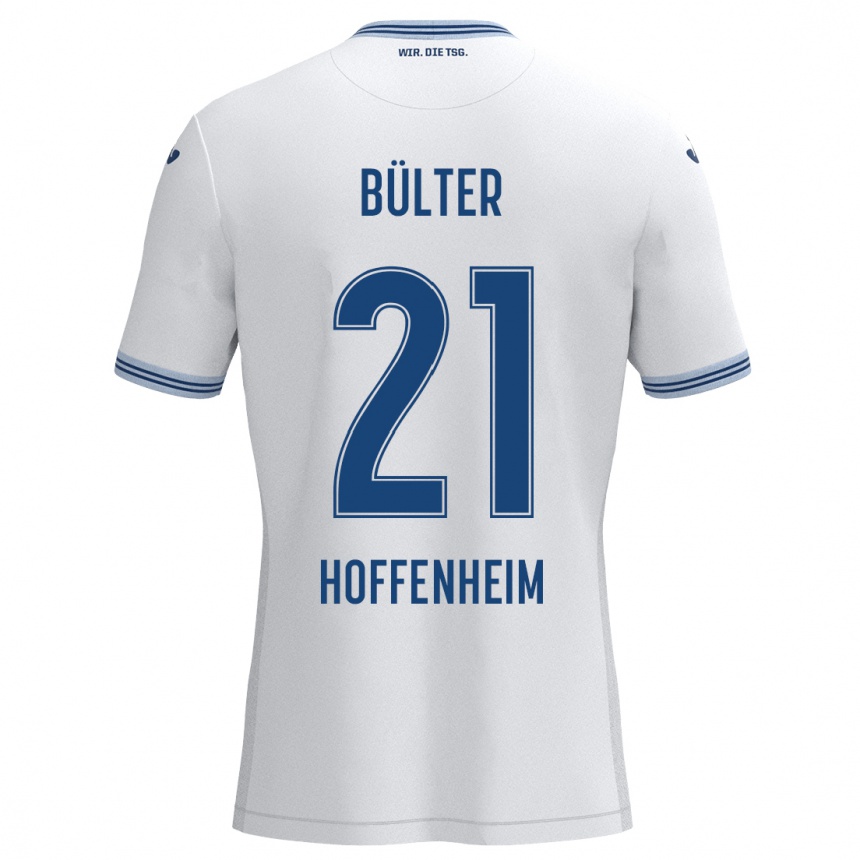 Niño Fútbol Camiseta Marius Bülter #21 Blanco Azul 2ª Equipación 2024/25 Argentina