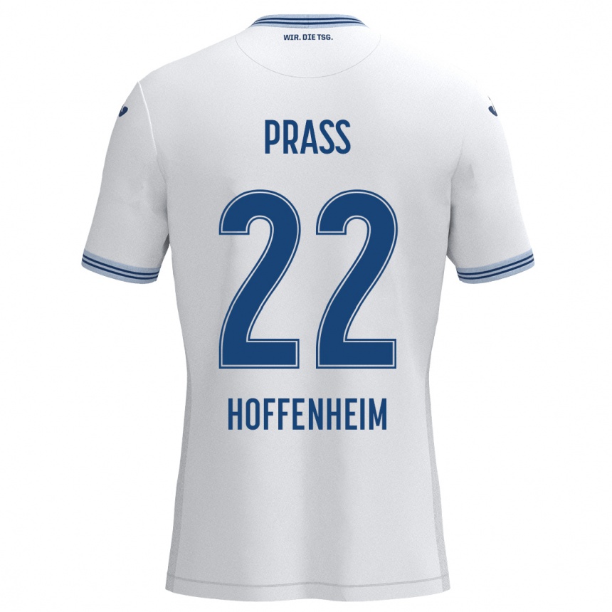 Niño Fútbol Camiseta Alexander Prass #22 Blanco Azul 2ª Equipación 2024/25 Argentina