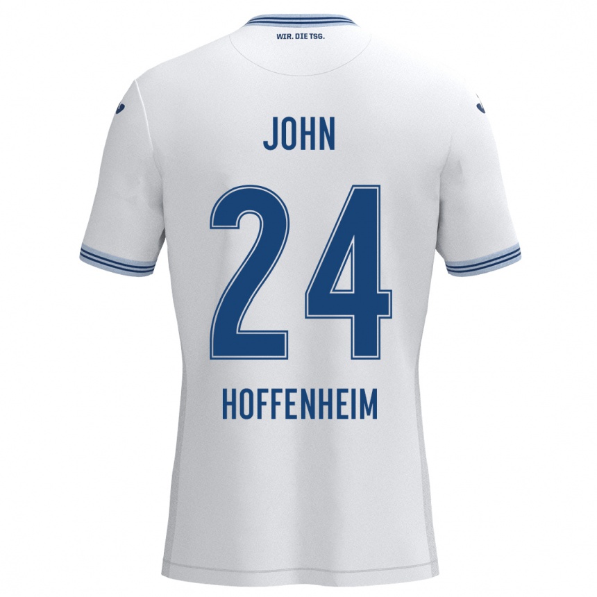 Niño Fútbol Camiseta Marco John #24 Blanco Azul 2ª Equipación 2024/25 Argentina