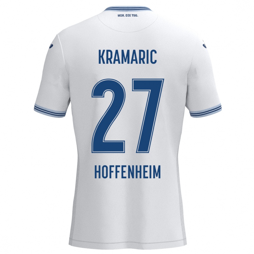 Niño Fútbol Camiseta Andrej Kramaric #27 Blanco Azul 2ª Equipación 2024/25 Argentina