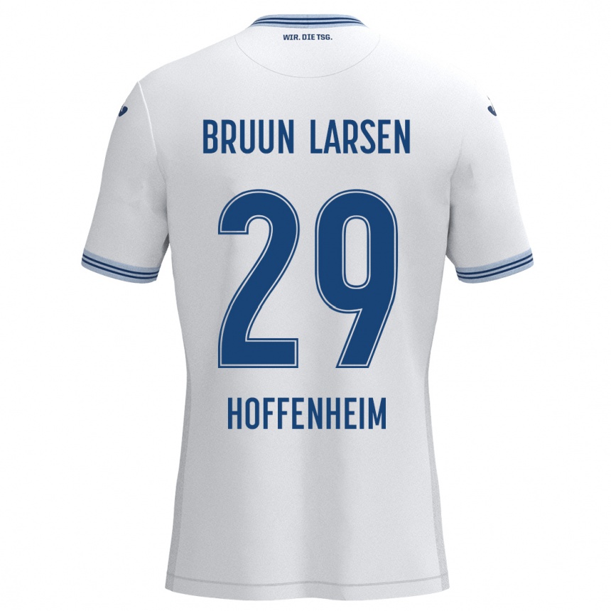 Niño Fútbol Camiseta Jacob Bruun Larsen #29 Blanco Azul 2ª Equipación 2024/25 Argentina