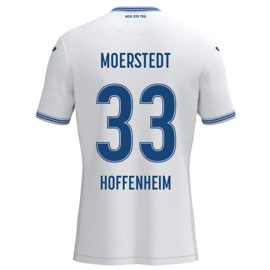 Niño Fútbol Camiseta Max Moerstedt #33 Blanco Azul 2ª Equipación 2024/25 Argentina