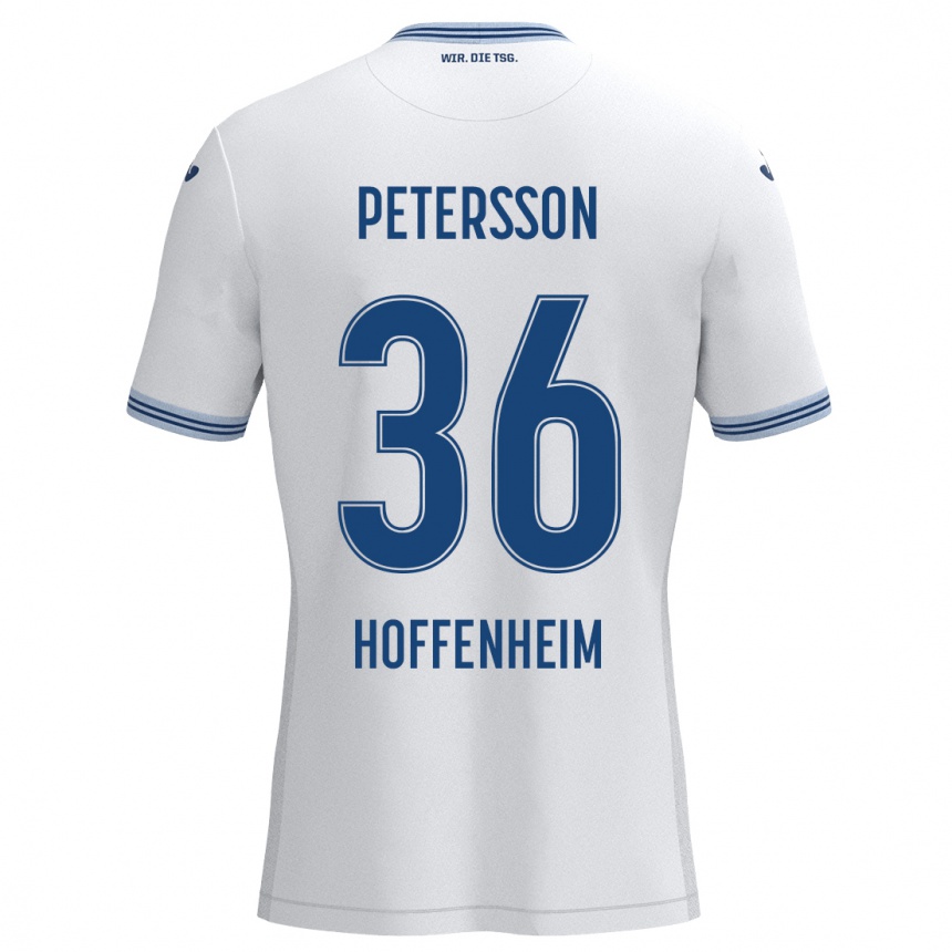 Niño Fútbol Camiseta Lúkas Petersson #36 Blanco Azul 2ª Equipación 2024/25 Argentina